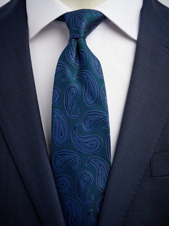 John Henric Men's Grøn & Blå Paisley Slips Size 7,5