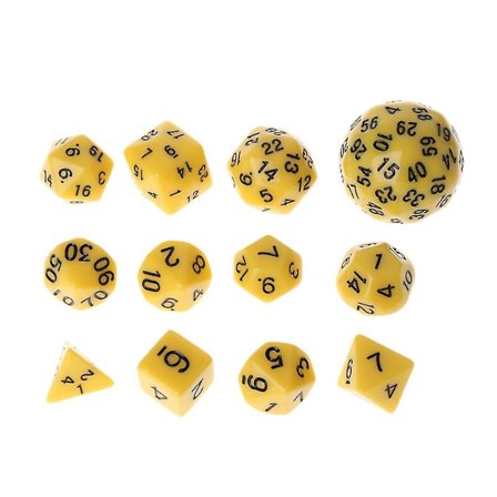 12 stk/sett flersidig polyhedral terning D4 D6 D8 D10 D12 D20 D24 D30 D60 Dungeons (FMY)