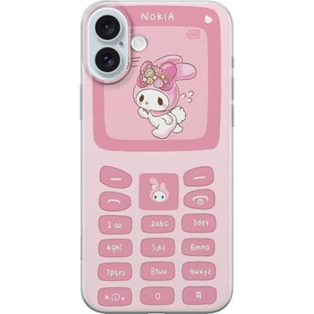 Apple iPhone 16 Plus Gjennomsiktig deksel Kawaii Pink Phone