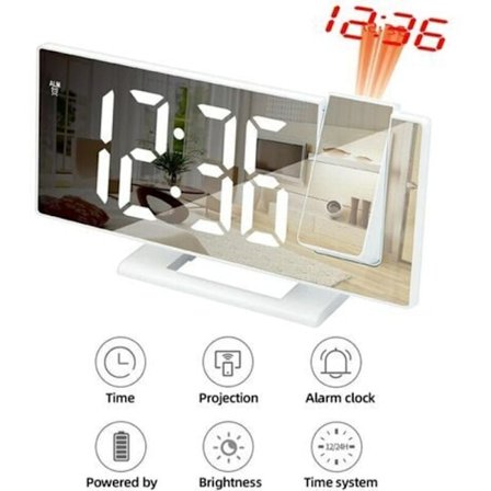 Digital Projektionsväckarklocka LED Elektronisk Väckarklocka med Projektionstids Projektor Sovrum Säng Mute Klocka