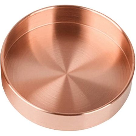 Mrinb Nordisk Koppar Rund Förvaringsbricka Skrivbordsförvaring i Metall Smyckesorganisatör Retro Förvaringsbricka Kopparbricka Rund Metallbricka 