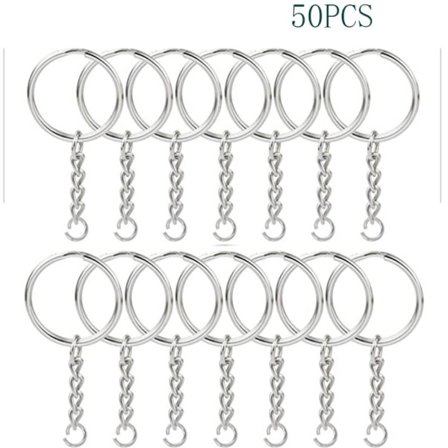 50 stk Nøkkelringer Metall Nøkkelring 50 STK
