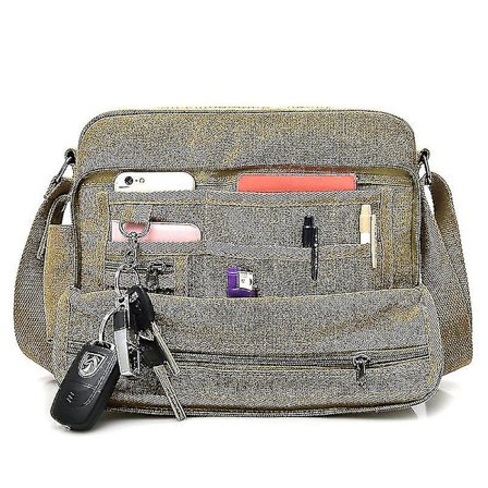 Multifunktionel Canvas Skuldertaske Mænd Crossbody Håndtaske Vintage Messenger Bag