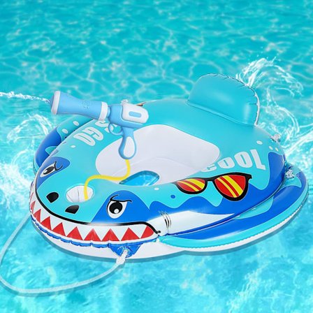 Baby Uppblåsbar baby Baby med säte och vattenpistol Simning i 1-4 år (med manuell pump)
