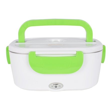 60W Elektrisk Matboks, 1.5L 3-i-1 Bærbar Matvarmer, Isolert Matboks for Reise, Kontor og Bil (Grønn)