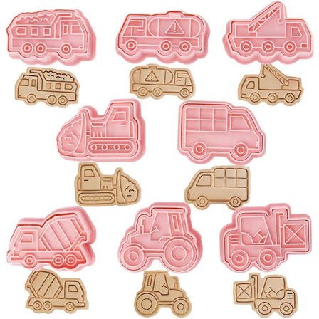 Småkageforme til børn Bil Småkageforme 8 stk. Tegneserie Småkageforme