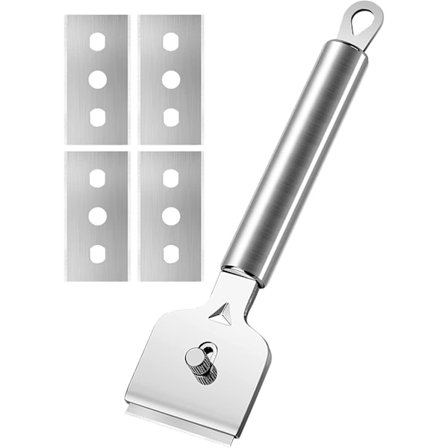 Glasskraber, Keramisk Kogepladeskrabere med 4 Ekstra Klinger Rengøringsmiddel f