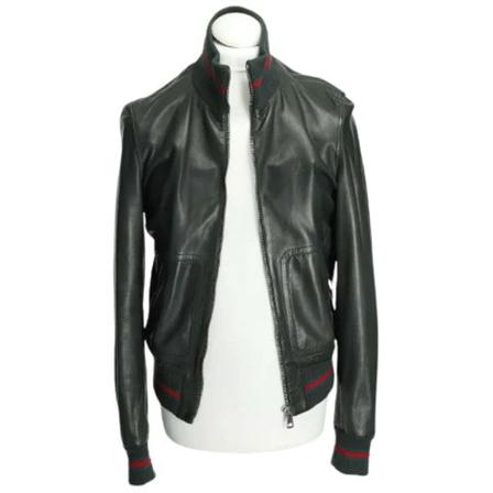 Gucci Vintage Pre-owned Leather outerwear Sort, Herre Vintage Jakker