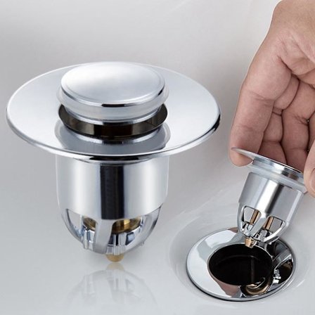 Universell Tvättställ Bottenventil Pop Up Diskho Avloppsplugg Ny