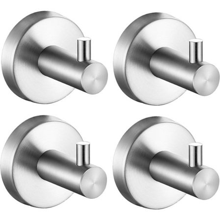 Koukut imukupeilla - Vahvat imukoukut - 4 kpl - 304 ruostumatonta terästä - Pyyhekoukut (Hopea)