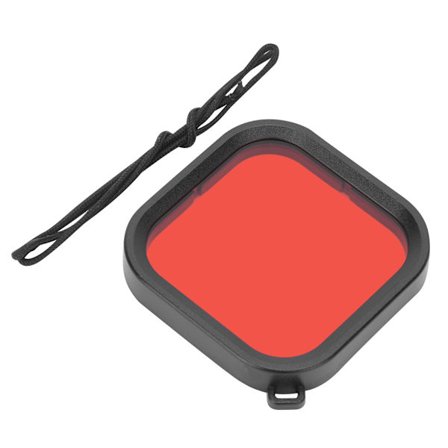 ABS Vandtæt Støvtæt Dykkerhus Linsefilter til GoPro 8 Rød