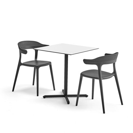 Canteen package BECKY + CREEK, 1 table and 2 anthracite chairs