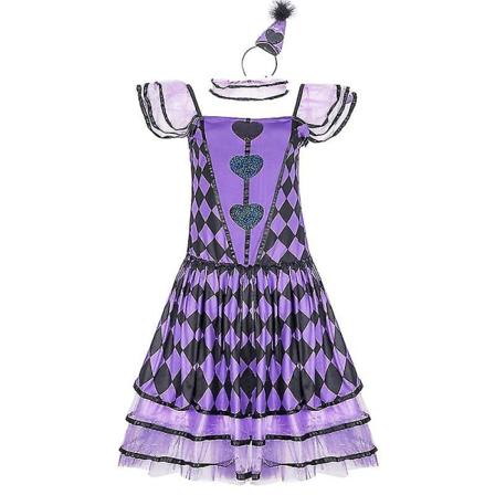 Halloween Mekot Lady Värikäs Hullu Paha Klovni puku Voodoo Nukke Zombie Asu Cosplay Carnival Halloween Fancy Juhlamekko Korkealaatuinen Purple 02