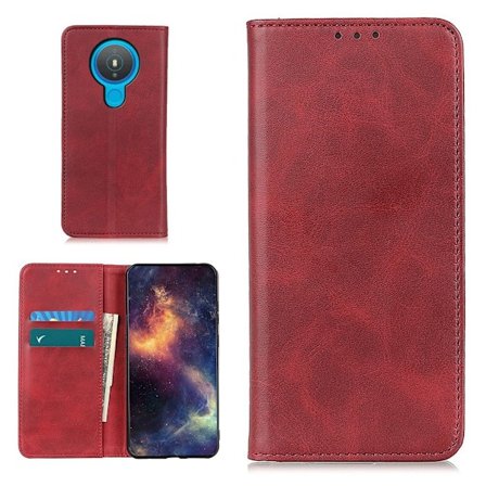 Äkta läder Nokia 1.4 fodral - Röd