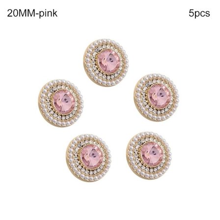 5 stk. Perle Tøj Knapper Skjorte Knapper ROSA 20MM 5STK 5STK