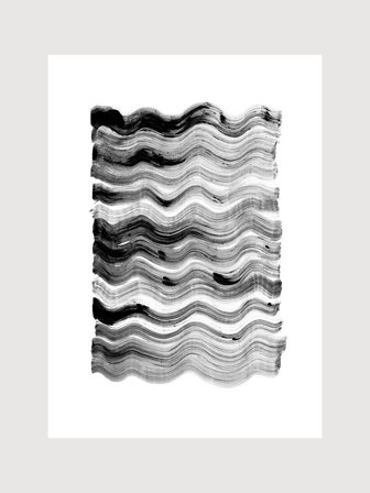 Akvarellmålning med penseldrag i svart | Unika Posters | Kunstary.com, 70x100 cm