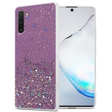 Fodral för Samsung Galaxy NOTE 10 Fodral i lila med glitterfodral Skyddande silikon TPU Glitter paljetter