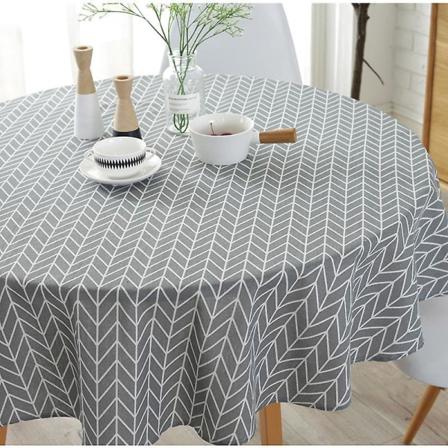 59-tums 150 cm diameter polyester-bomullsrund duk, tillgänglig i tre stilar Grey