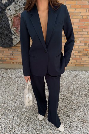 NA-KD Blazer droit - Tenue de bureau - Bleu Marine - EU 44