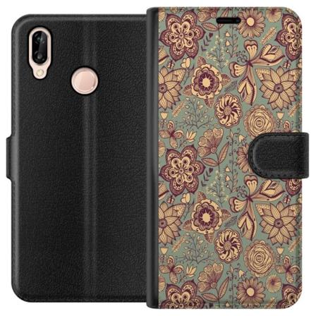 Huawei P20 lite Tegnebogsetui Vintage Blomster