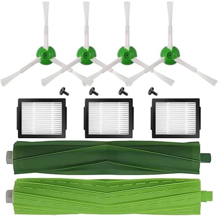 Set med Multi-Yta Gummiborstar +3 HEPA-filter +6 Kant-Svepande Borstar Ersättningsdelar för iRobot Roomba i7