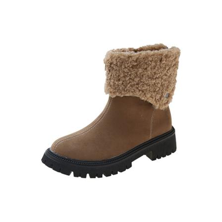 Ladies Zip Up Warm Ankel Bootie Platform Vinterskor Outdoor
