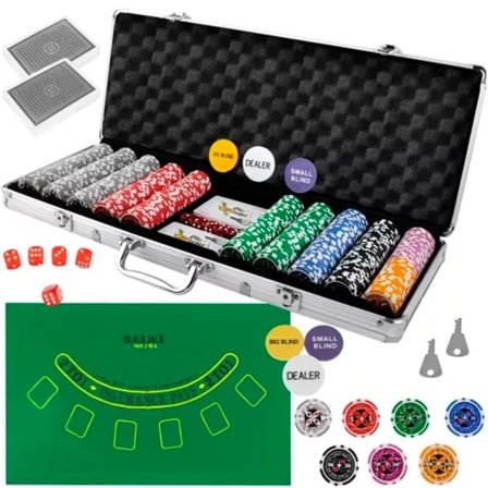 Poker - set med 500 marker i en resväska HQ ​​23529