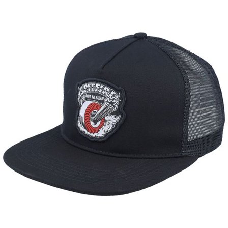 Spitfire - Svart trucker Keps - Burnout Black/White/Red Trucker Snapback @ Hatstore