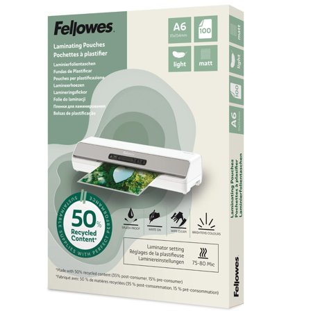 FELLOWES Laminat A6 Light Matt 100/fp - Lyreco - Kontorsmaskiner - Laminering - Laminat - A6