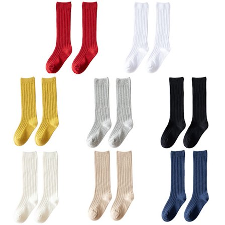 Girls Boys Knee High Cotton Socks Baby Kids Socks Stockings for School Uniform