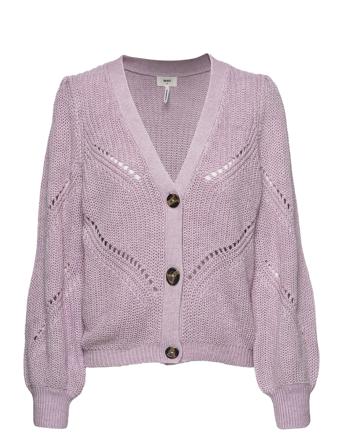 Objlana L/S Knit Cardigan Noos Strikkegenser Cardigan Lilla Object