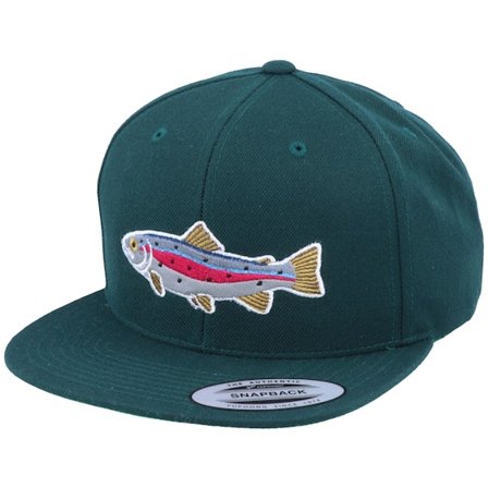 Skillfish - Zelená snapback Kšiltovka - Rainbow Trout Applique Spruce Snapback @ Hatstore