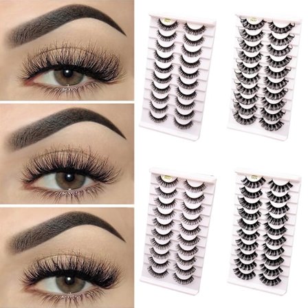 10-Par Lösögonfransar / Ögonfransar - Välj modell Black