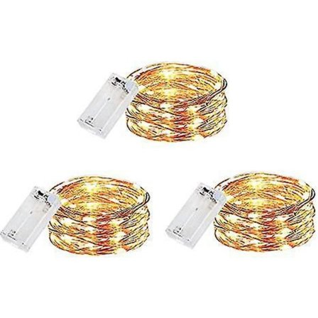 3 Pack Fairy Lights With Timer, Battery Copper Wire Fairy Lights 3m 30 Leds Fairy Lights Christmas Battery Operated Waterproof Lights Bottle Decoratio