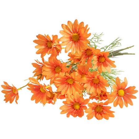 6 stk kunstige blomster kunstige tusenfryd blomster 21" høye UV-bestandige med stilker kunstige planter for hjemmet hvite