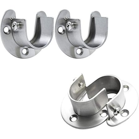 2 stycken garderob klädstång slipsstång ände silverton