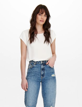 ONLY Onlvic S/S Solid Top Ptm - White - 42