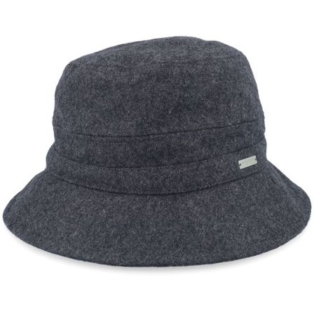 Seeberger - Svart bucket Hatt - Wool Blend Black Bucket @ Hatstore