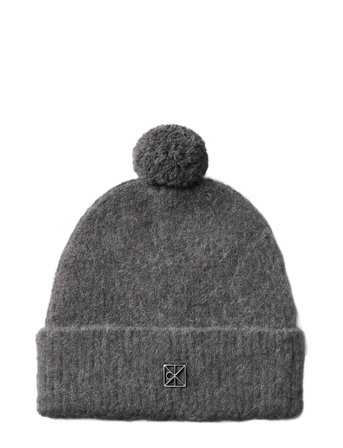 Calvin Klein | Emblem Brushed Pompom Beanie | ONE SIZE
