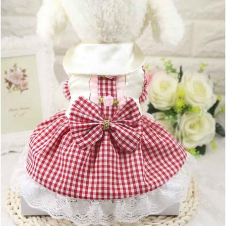 Kæledyrstøj Små, mellemstore og store hunde Jarre Aero Bull Cat Plaid nederdel Bright red S