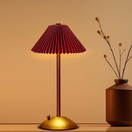 Trådlös Bordslampa LED med Touch Sensor, Steglös Dimning Uppladdningsbar Skrivbordslampa, Vintage Nattlampa