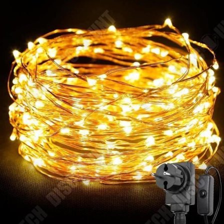 LED ljusslinga - TD - Koppar - 200 LED - Varmvit - 20 m