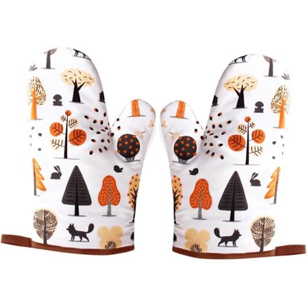 1 par isolerte hansker grillhansker mikrobølgeovnhanske polyester bomullshansker ovn isolerte hansker