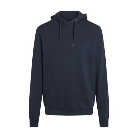 Knowledge Cotton Apparel Men's Elm Hood Basic Badge Sweat Men long-sleeved sweaters Blue XL