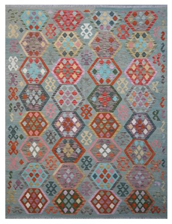 185X243 Alfombra Oriental Kilim Afghan Old Style Gris Oscuro/Marrón (Lana, Afganistán)