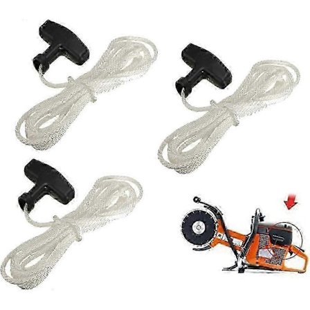 Startsnor og håndtag kompatibelt med Briggs & Stratton 992366 600-serien plæneklipper (3-pak)