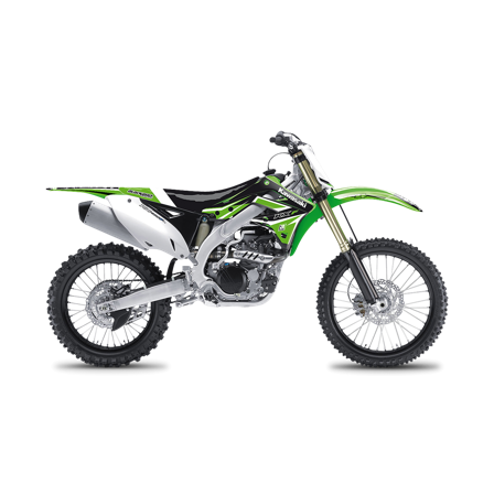 Kit Adesivi Completo Blackbird Dream 4 con Coprisella Verde-Nero-Bianco - Kawasaki KX 450F 2012-2015