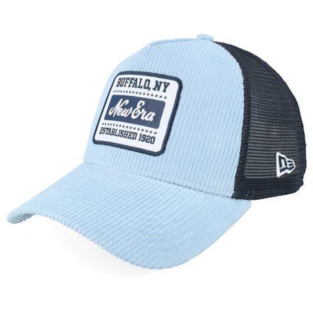 New Era - Sininen trucker Lippis - Patch Buffalo NY Cord Sky Blue/Black A-Frame Trucker @ Hatstore