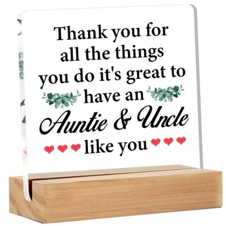 Bästa presenter till moster och morbror - Tackpresenter till moster och morbror Klar skrivbordsskylt Dekor Hem Sovrum Skrivbordsdekor (15x15cm)