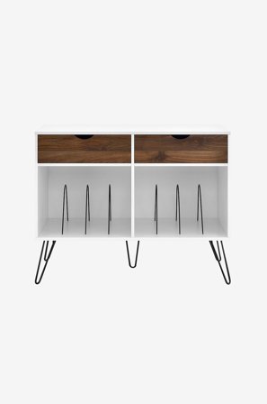 Novogratz - Bænk med skuffer Concord Turntable - Hvid - Skænke & sideboards - Fra Homeroom